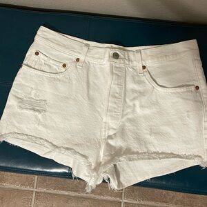 Levi’s Premium White Denim Shorts